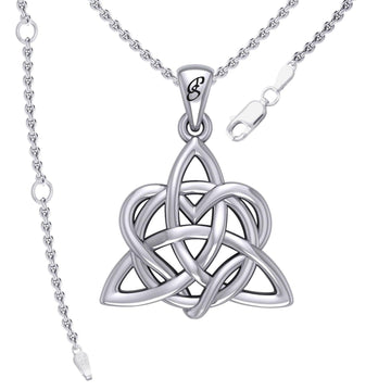 Elegance: Sterling Silver Enchanted Magic Celtic Triquetra Heart Pendant - TPD6195 by Peter Stone - Jewelry